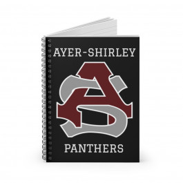 Ayer-Shirley logo spiral lined notebook Black