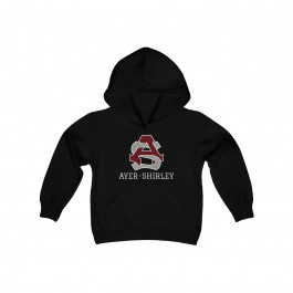 Ayer-Shirley logo Youth Heavy Blend Hooded Sweatshirt